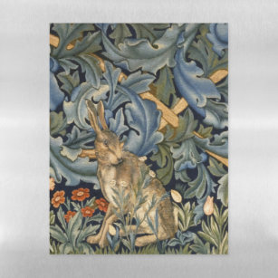Plaque Aimantée Effaçable William Morris Forest Rabbit Floral Art Nouveau