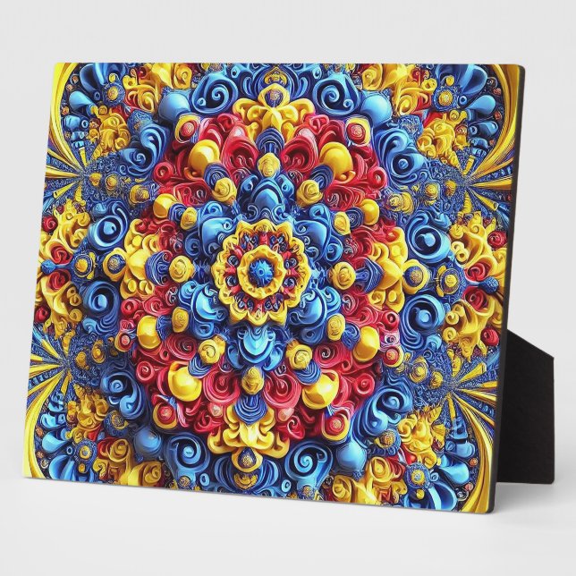 Plaque aux couleurs roumaines Design moderne (Côté)