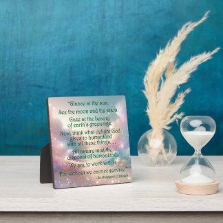 Plaque avec citation de Sainte Hildegarde de Binge