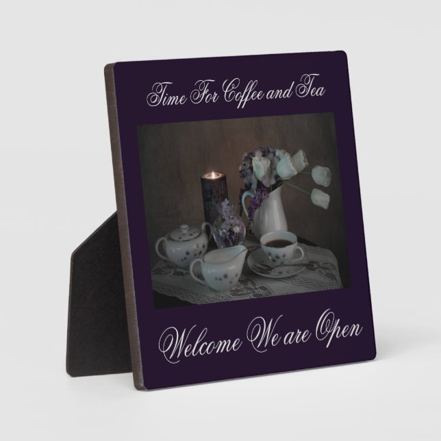 Plaque avec Easle Time pour Café et Thé (Recto)