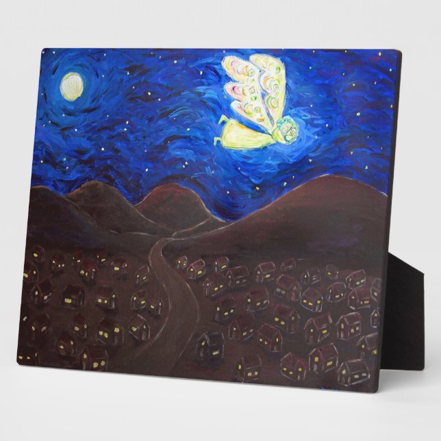 Plaque cadeau d'art avec peinture d'ange gardien a (Côté)