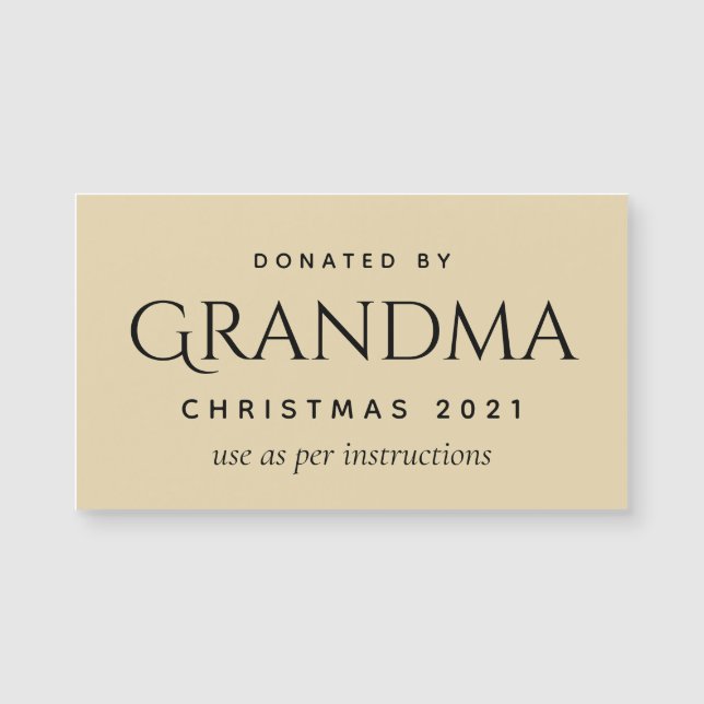 Plaque cadeau don - magnétique (Devant)