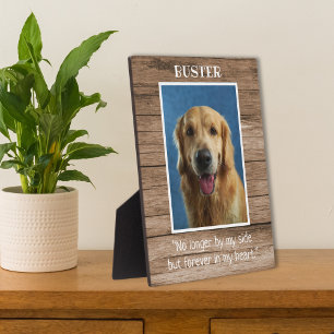 Plaque commémorative de photo de chien en bois rus