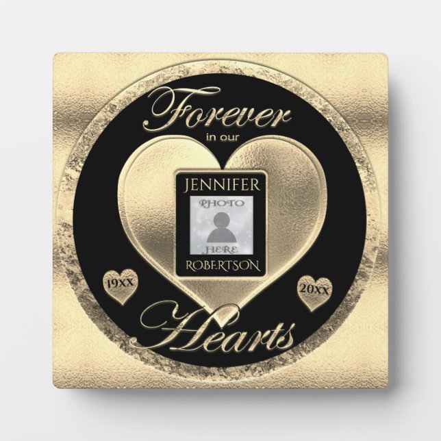 Plaque commémorative photo en or (Devant)