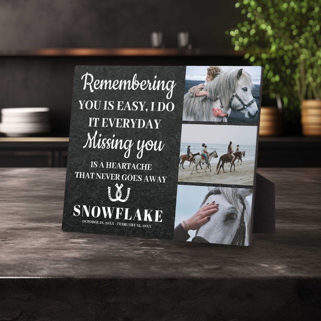 Plaque commémorative pour cheval avec photo et cit (Créateur téléchargé)