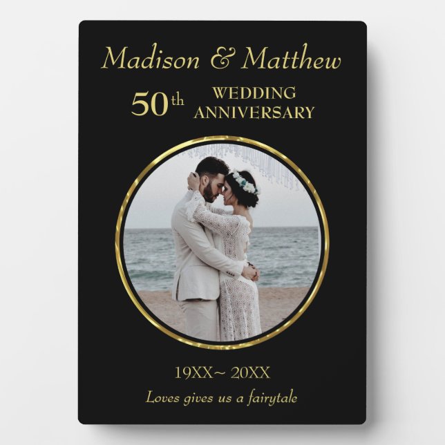 Plaque d'anniversaire en or et en noir (Devant)