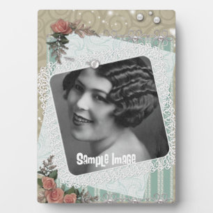 Plaque d'art de la dentelle vintage et de perles