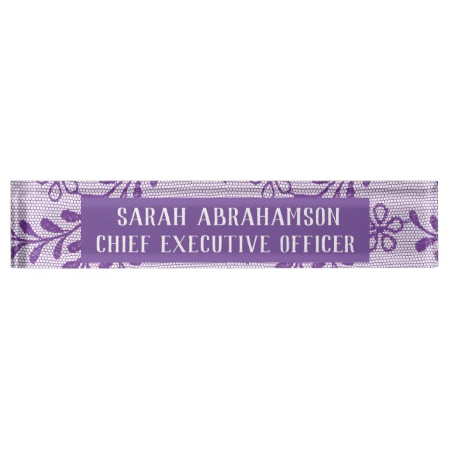 Plaque de bureau à dentelle lavande violette (Devant)