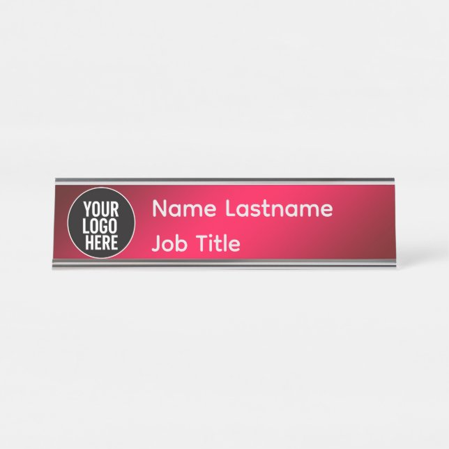 Plaque de bureau à logo modifiable (Devant)