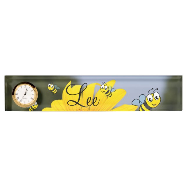 Plaque de bureau Abeille Tournesol (Devant)