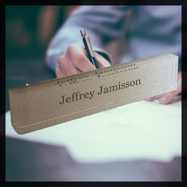 Plaque De Bureau Acrylique, Design Dégradé Chrome (Créateur téléchargé)