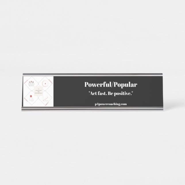 Plaque de bureau argenté puissant/populaire (Devant)