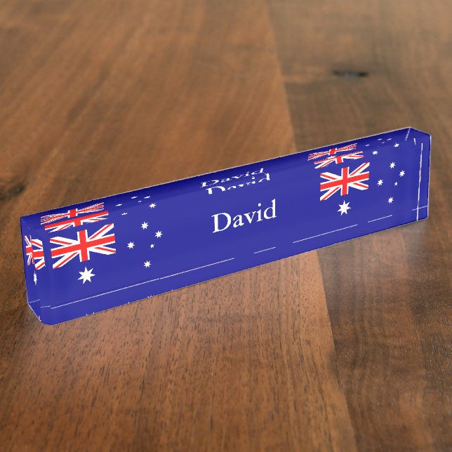 Plaque de bureau avec drapeau australien patriotiq (Taille)