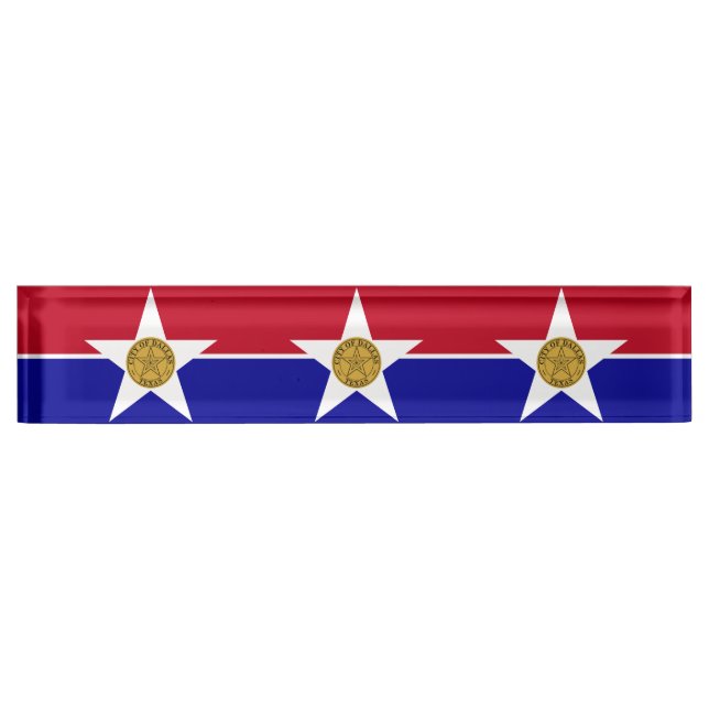 Plaque de bureau avec Drapeau de Dallas, USA (Devant)