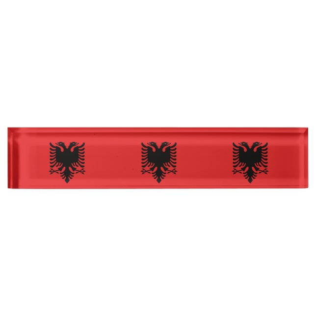 Plaque de bureau avec Drapeau de l'Albanie (Devant)