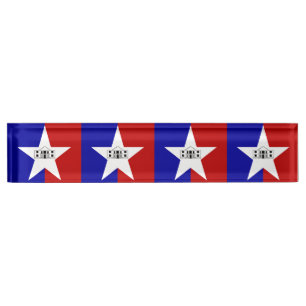 Plaque de bureau avec Drapeau de San Antonio, USA