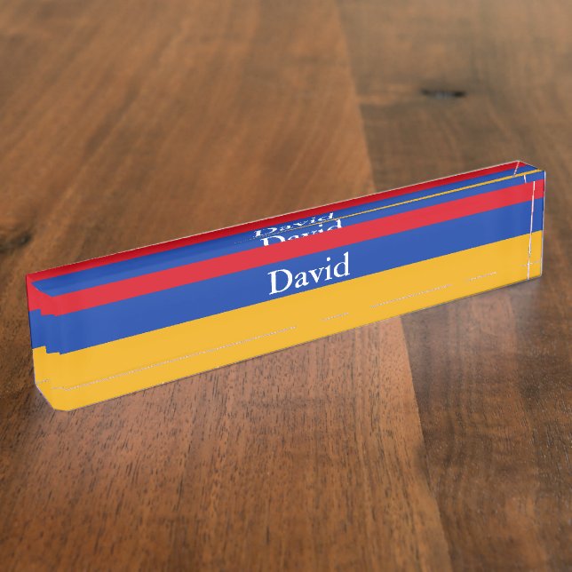 Plaque de bureau avec le drapeau arménien patrioti (Taille)