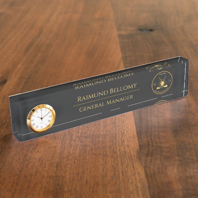 Plaque de bureau Clubs de Golf Gold (Taille)