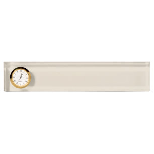 Plaque de bureau couleur blanc os avec horloge