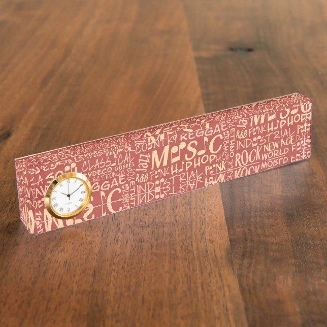 Plaque de bureau de collection Word Genres de musi (Taille)