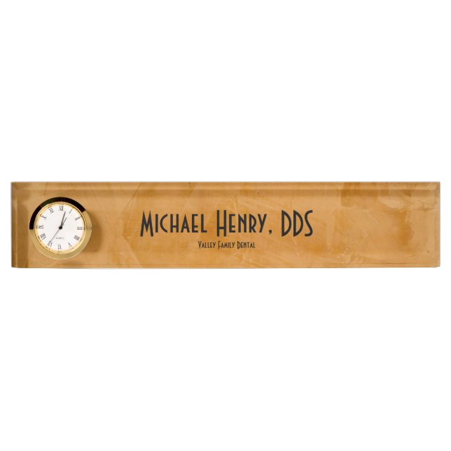 Plaque de bureau de dentiste orange rustique chic (Devant)