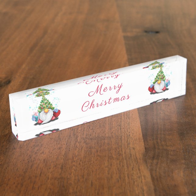 Plaque de bureau de Noël Gnome (Taille)