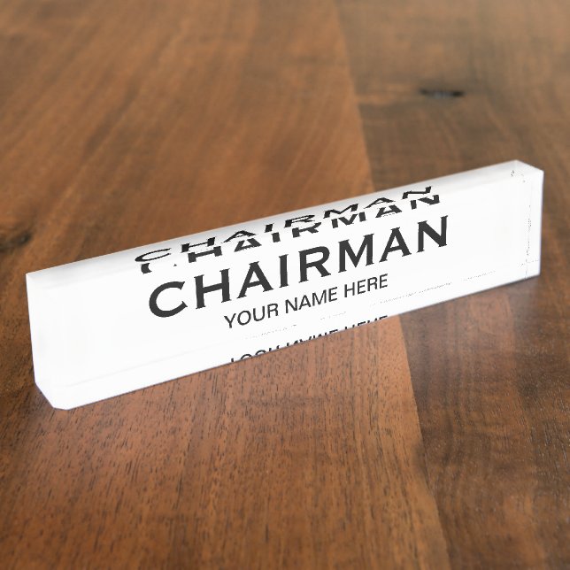 Plaque de bureau de président avec nom personnalis (Taille)