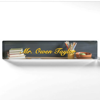 Plaque de bureau de style tableau noir pour enseig