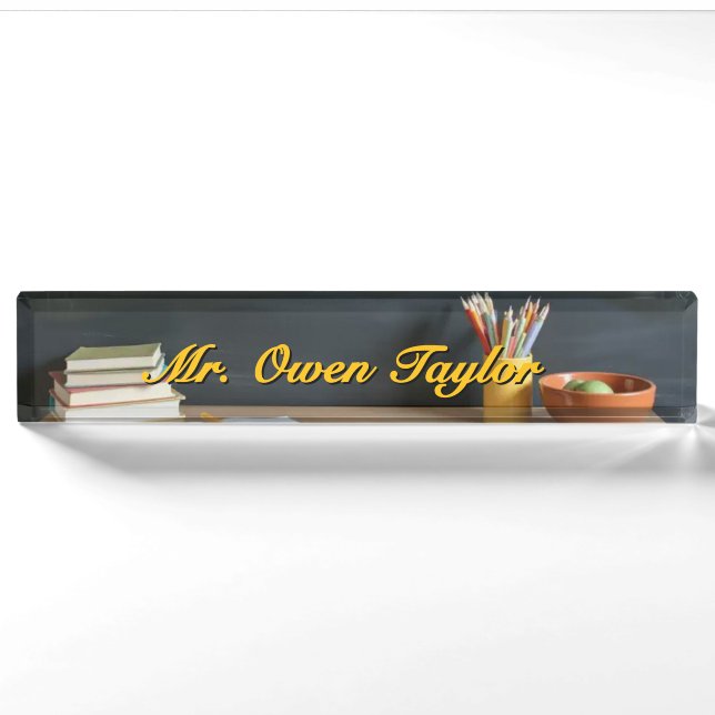 Plaque de bureau de style tableau noir pour enseig (Devant)