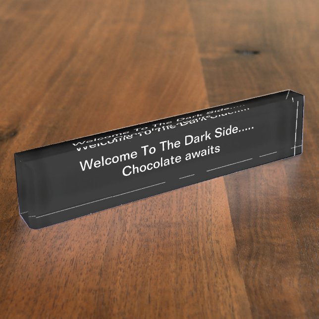 Plaque de bureau drôle thème humour chocolat (Taille)