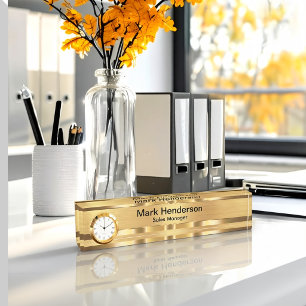 Plaque de bureau élégante en or pour cadeau