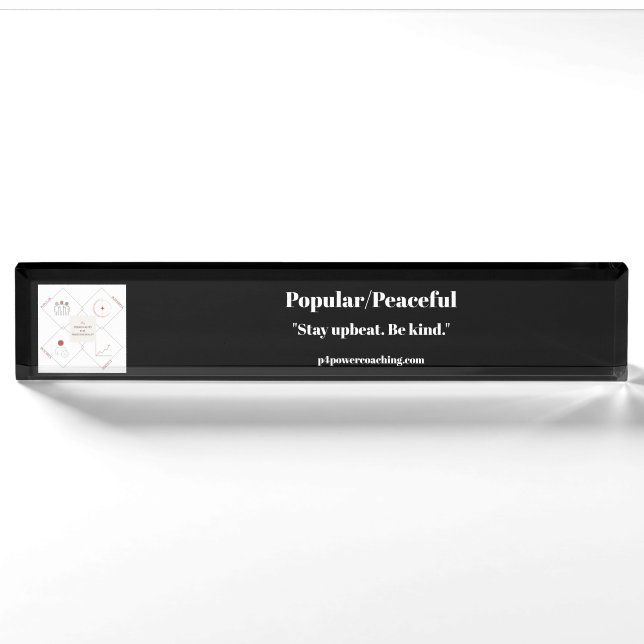 Plaque de bureau en acrylique noir populaire et pa (Devant)