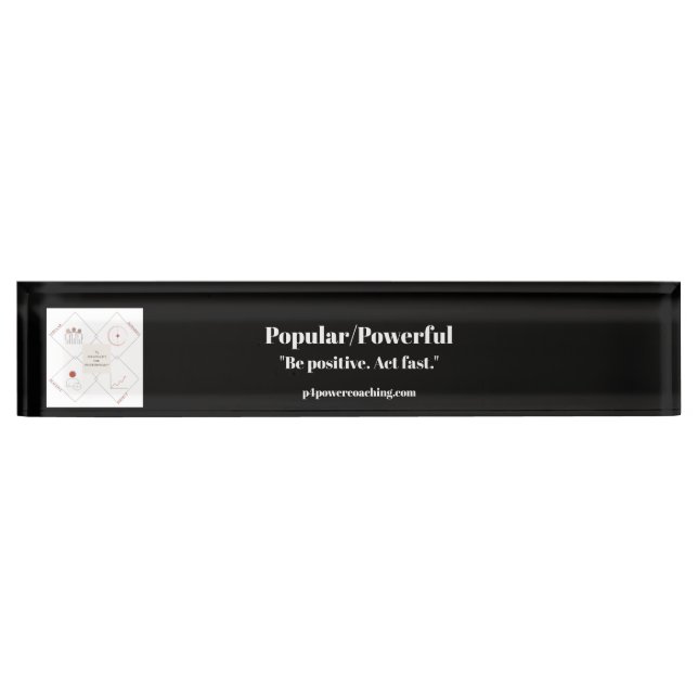 Plaque de bureau en acrylique noir populaire/puiss (Devant)