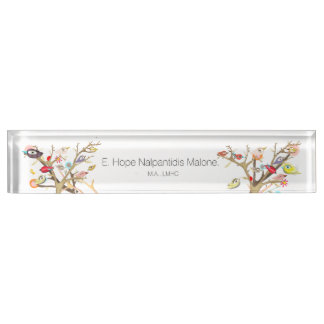 Plaque de bureau en acrylique Whimsy Birds