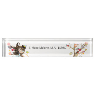 Plaque de bureau en acrylique Whimsy Birds
