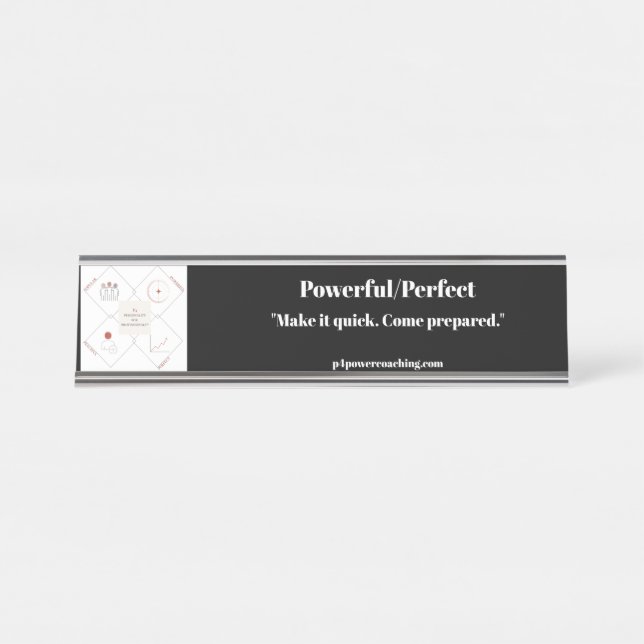 Plaque de bureau en argent puissant/parfait (Devant)