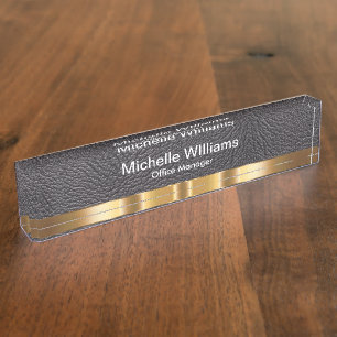 Plaque de bureau en cuir pour cadeau d'entreprise