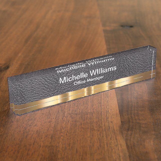 Plaque de bureau en cuir pour cadeau d'entreprise  (Taille)