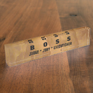 Plaque de bureau en cuivre brossé métallisé
