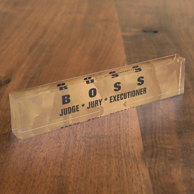 Plaque de bureau en cuivre métallisé brossé (Taille)
