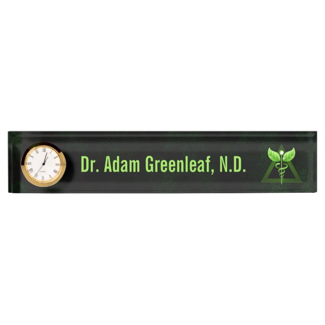 Plaque de bureau en médecine alternative Dark Gree (Devant)
