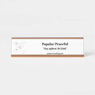 Plaque de bureau en or rose Populaire/ Paisible