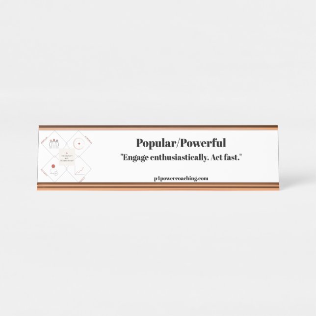 Plaque de bureau en or rose populaire/puissant (Devant)