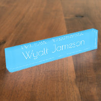 Plaque de bureau - Enfant bleu HAMbyWG