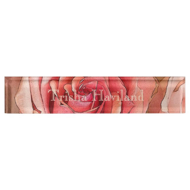 Plaque de bureau HAMbyWG - Rose pêche (Devant)