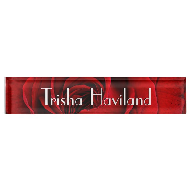 Plaque de bureau HAMbyWG - Rose rouge classique (Devant)