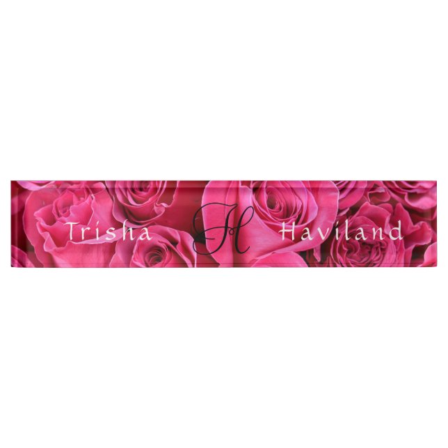 Plaque de bureau HAMbyWG - Roses roses (Devant)