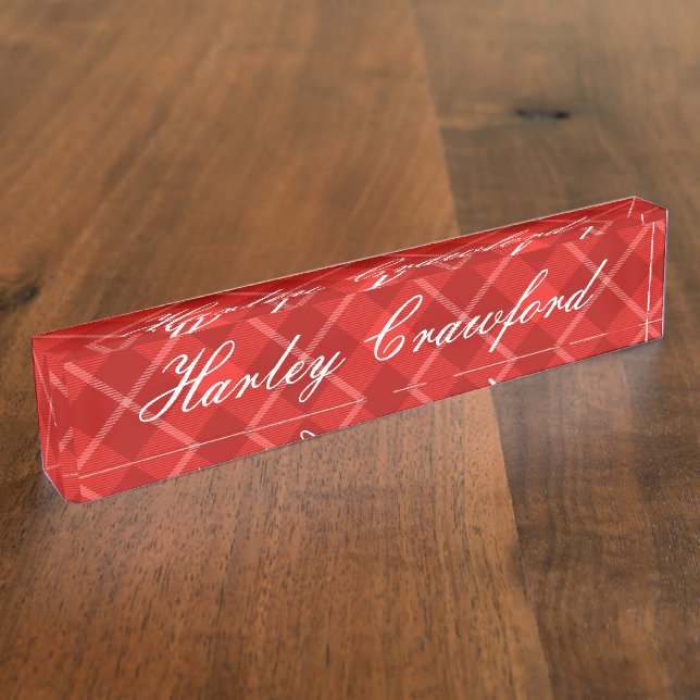 Plaque de bureau - HAMbyWhiteGlove - Carreaux roug (Taille)