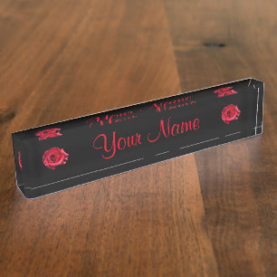 Plaque de bureau - HAMbyWhiteGlove - Noir avec ros