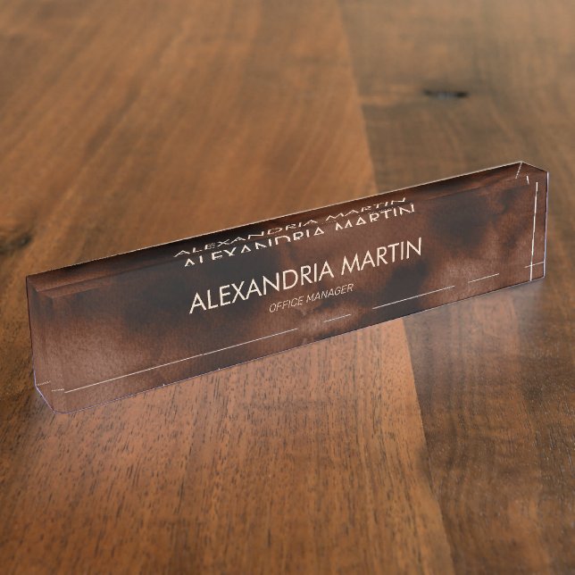 Plaque de bureau Marron Tons Terre Professionnel  (Taille)